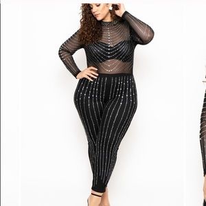 Black Sequin Jumpsuit